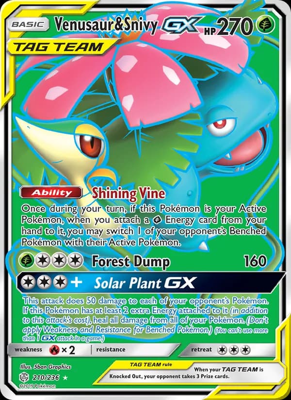 Venusaur & Snivy GX (Full Art)