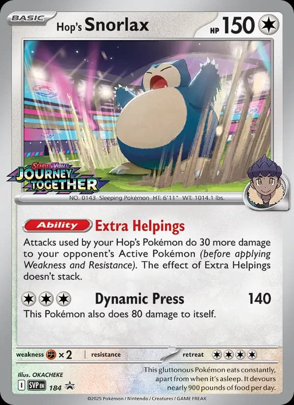Hop's Snorlax - 184 (Prerelease) [Staff]