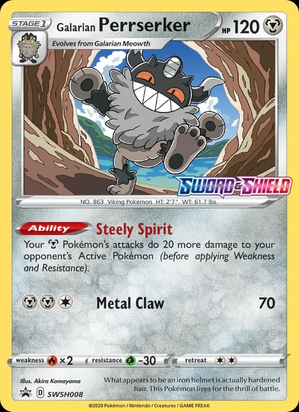 Galarian Perrserker - SWSH008 (Prerelease) [Staff]