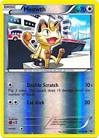Meowth - 80/99 (Mirror Reverse Holo)