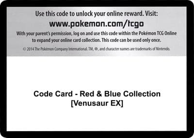 Code Card - Red & Blue Collection [Venusaur EX]