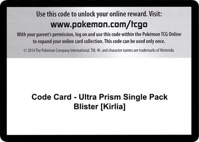 Code Card - Ultra Prism Single Pack Blister [Kirlia]