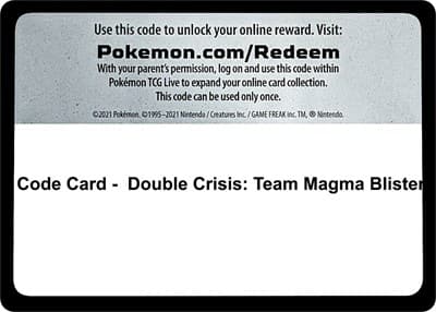 Code Card - Double Crisis: Team Magma Blister