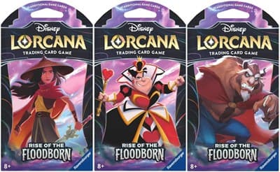 Disney Lorcana: Rise of the Floodborn Sleeved Booster Pack Art Bundle [Set of 3]