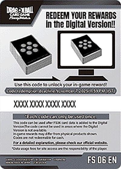 Code Card - Starter Deck 6: Son Goku (Mini) (FS06)