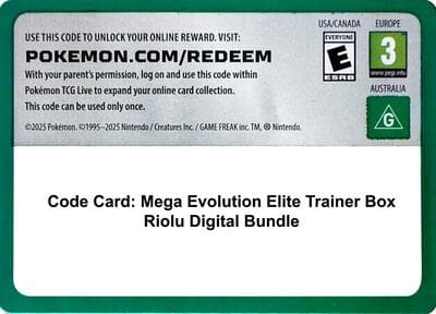 Code Card - Mega Evolution Elite Trainer Box Riolu Digital Bundle