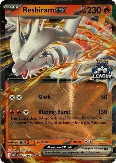 Reshiram ex - 020/086 (Great Ball League)