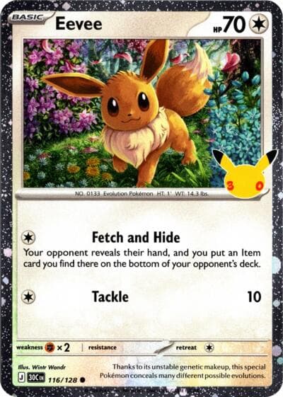 Eevee - 116/128 (30th Celebration) (Cosmos Holo)