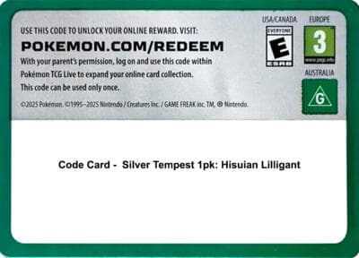 Code Card - Silver Tempest Premium Checklane Blister [Hisuian Lilligant]